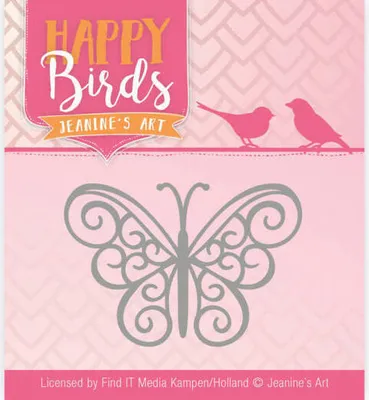 Produktbild von Stanzschablone - Jeanines Art - Happy Birds - Glücklicher Schmetterling