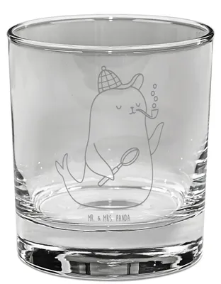 Produktbild von Mr. & Mrs. Panda Ginglas Robbe Sherlock - Transparent - Geschenk, Cocktailglas, Glas, Trinkglas, gravur, Gin, für, Gute Laune
