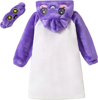Produktbild von Plüschbademantel mit Augenmaske Größe 104 - Lila Monster
