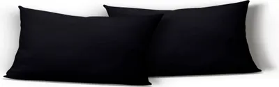 Produktbild von 2er Set Kissenbezug Kissenhülle Kopfkissenbezug 40x80 cm schwarz Uni Microfaser