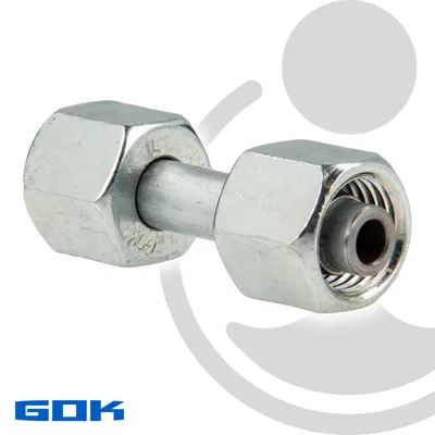 Produktbild von Schneidringverschraubung Verbindungsstück Ø 10 x 10 mm, Länge 50 mm, für Rohrleitungen, Stahl verzinkt