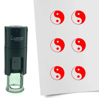 Obrázok produktu pre Známka CombiCraft Yin Yang 10 mm okrúhla - červený atrament