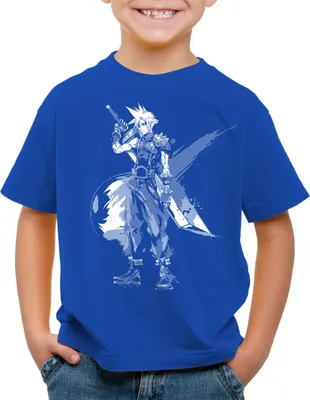 Produktbild von style3 Cloud Strife T-Shirt für Kinder final 7 VII chocobo sephiroth, Farbe:Blau, Größe:116