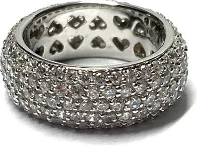 Produktbild von Bandring 925 Silber rhodiniert Zirkonia umlaufend 8,5mm Silberring Ring #56