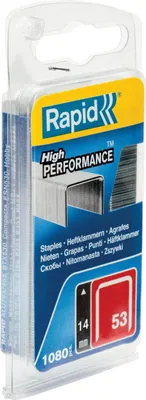 Obrázok produktu pre Rapid 40109506, Balík svoriek, 1,4 cm, 1080 svoriek, R253, R353, R453, ALU753, ALU853, ALU953, E100, ESN530, BTX530, R553, PS101, PS6-16, Compacta,..., 49 mm, 31 mm