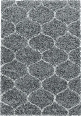 Produktbild von Teppich Wohnzimmer Hochflor Grau 280x370 Rechteck Skandinavisches Design