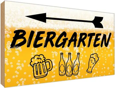 Produktbild von vianmo Holzschild 30x40 cm Biergarten links Bier
