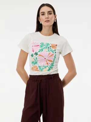 Produktbild von Orsay Weißes Damen-T-Shirt mit Aufdruck M