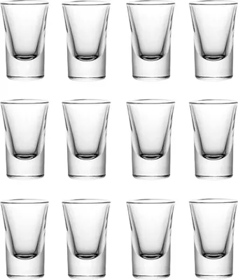 Produktbild von 12er Set Schnapsgläser 2cl 20ml 35ml Shotgläser Pinnchen Shots Tequila Glas Vodka Schnaps Stamper