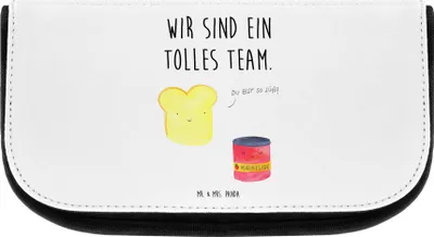 Produktbild von Mr. & Mrs. Panda kulturtäschchen Toast Marmelade - Weiß - Geschenk, Beauty Bag, Lustige Sprüche, Beautytasche, Organizer, kosmetiktäschchen, Kosmetiktasche, Toastbrot