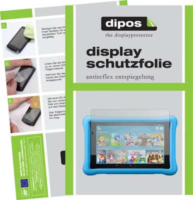 Produktbild von 2x Schutzfolie für Amazon Fire HD 10 Kids (2019) matt Displayschutzfolie Folie Display Schutz dipos
