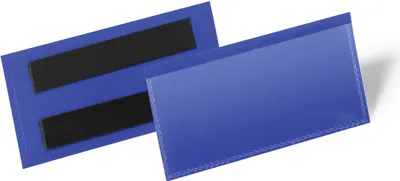 Zdjęcie produktu dla DURABLE etui magnetyczne na etykiety 100x38mm 50szt niebieskie
