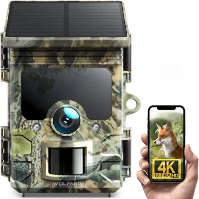 Zdjęcie produktu dla Kamera dzika, zasilana energią słoneczną - rozdzielczość 4K, 46 MP - bezprzewodowa, Wi-Fi, Bluetooth - noktowizor, monitoring zewnętrzny, obserwacja przyrody