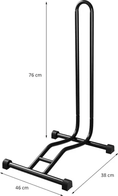 Produktbild von 2x WELLGRO Fahrradständer - Stahl, sicherer Stand - Farbe schwarz, weiß oder silber wählbar, Farbe:Schwarz