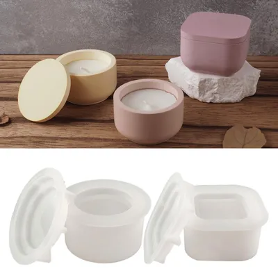 Image de Omgoods - Ensemble de 2 moules en silicone pour la fabrication de bougies et de projets créatifs