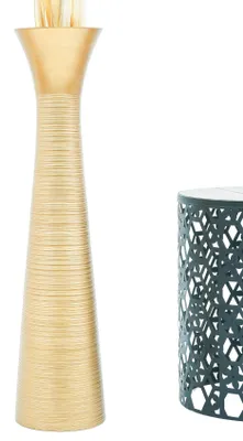 Produktbild von Leewadee Hohe Bodenvase 85 cm aus Mangoholz in gold