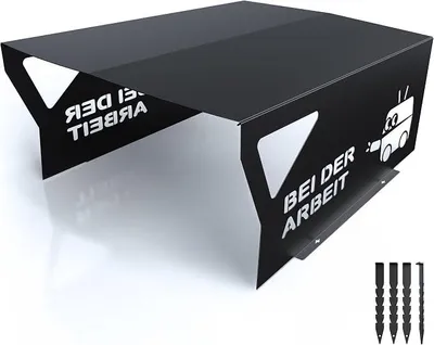 Obrázek produktu pro Garáž pro robotické sekačky | Stříška pro sekačky | Kovový, práškově lakovaný | 60x78x33 cm, barva: matná černá