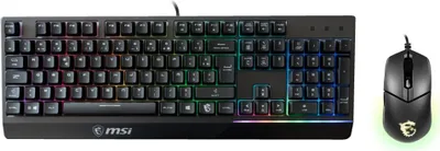 Produktbild von MSI Vigor GK30 Combo, Kabelgebunden, USB, Mechanischer Switch, QWERTZ, RGB-LED, Schwarz
