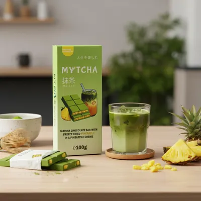 Produktbild von hashtag schmeckt Mytcha Matcha Chocolate Bar Pineapple 100g