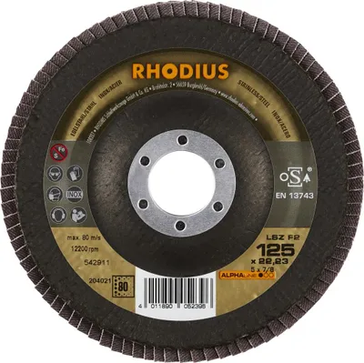 Produktbild von RHODIUS Lamellenschleifscheibe 125 mm K80 LSZ F2
