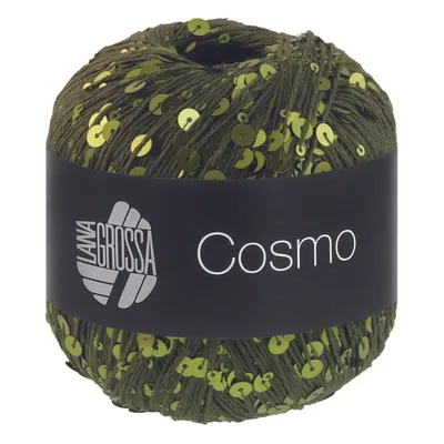 Produktbild von Lana Grossa COSMO 100 g Beilaufgarn aus Baumwolle mit Pailletten 260 m Farbe 022 - Dunkeloliv