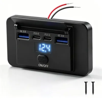 12 V USB-C Autoladegerät, 65 W PD3.0 & 18 W QC3.0, 4 Ports