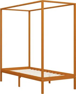 Produktbild von vidaXL Himmelbett-Gestell Honigbraun Massivholz Kiefer 100 x 200 cm