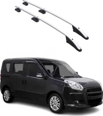Image de Barres de toit longitudinales pour Fiat Doblo 2010-2021 L1 Aluminium Gris