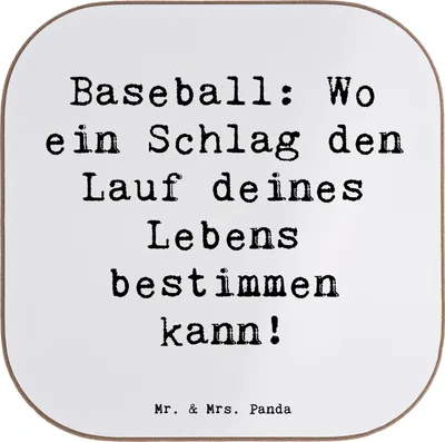 Produktbild von Mr. & Mrs. Panda Tassenuntersetzer Spruch Baseball Schlag - Weiß - Geschenk, Spiel, Untersetzer für Gläser, Sportler, Sportart, Legenden, Leidenschaft, gläseruntersetzer