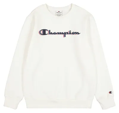 Productafbeelding van Champion jongens sweater met groot logo, wit (WW001), maat 5-6 jaar