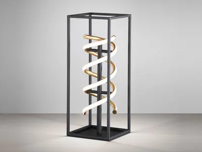 Produktbild von Ausgefallene LED Tischleuchte Schwarz Gold dimmbar 50cm groß für WohnzimmerLAMPE