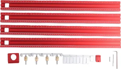 Produktbild von Parallelführungsschienensystem, verstellbares Sägeschienenset aus Aluminiumlegierung, Führungsschienenhalterung, Zusatzwerkzeuge für die Holzbearbeitung, 600 mm / 23,62 Zoll