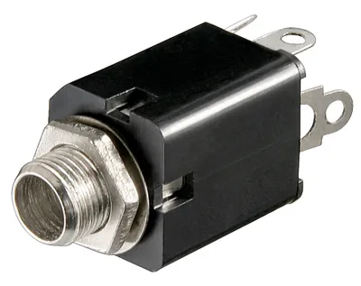 Immagine prodotto di goobay Klinkeneinbaubuchse 6,35 mm mono Plastikausführung mit Schaltkontakt (Bulk)