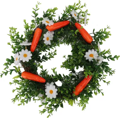 Produktbild von Karottenpflanze Kranz Frühling Sommer grüner Blätterblume künstlich für UrlaubswandNachbildungation