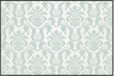 Produktbild von Wallario Wandbild Königliche Schnörkelei in weiß und grün, Größe: 61 x 91,50 cm, Poster mit schwarzem Aluminiumrahmen
