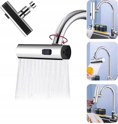 Produktbild von N'oveen Drehbarer Perlatorextension Wasserhahn M22x1 M24x1 Silber