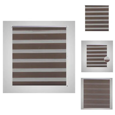 Immagine prodotto di Tenda a rullo doppia 60 x 120 cm marrone - Tende e tende a rullo