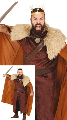 Produktbild von Mittelalterlicher König Kostüm Edler Herr Samt Umhang Löwenritter Fasching Festliche Gewandung Karneval, Größe: 54 - 56 (XL) Farbe: Braun