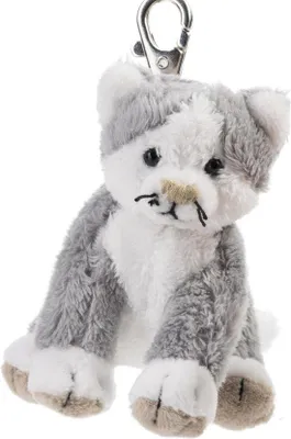 Immagine prodotto di Portachiavi a forma di gatto grigio, 8-12 cm, in peluche