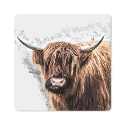 Produktbild von MuchoWow® Mauspad Mousepad Schottischer Highlander - Schottische Kuh 30x30 cm - Mousepads - Maus Mat - Pad - Mausunterlage - Gaming
