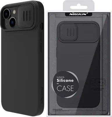 Image de Nillkin Camshield Magnetic Silicone Case Iphone 14 Plus Magnetic Magsafe Case with Camera Cover Noir