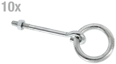 Produktbild von Alberts 10 x Befestigungsring, verzinkt, zum Durchschrauben, 130 mm Länge, Ø 45 mm