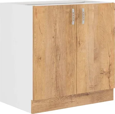Obrázek produktu pro Dolní dvoudveřová skříňka SABRYA - šířka 80 cm, dub lefkas / bílá