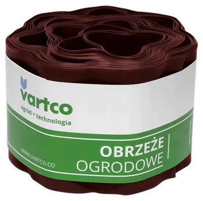 Image de Bordure de gazon Clôture de jardin Ondulée Bordure de tonte Jardin Palissade Barrière anti-racines Plastique 10cm x9m Marron