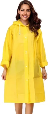 Produktbild von Damen Transparent Regenponcho Wiederverwendbar Regenmantel Atmungsaktiv mit Kaputze Wasserdicht Regencape für Reisen,Festival,Wandern