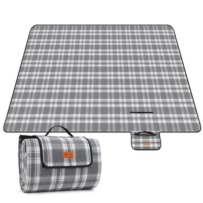 Produktbild von Sekey Picknickdecke Wasserdicht Isoliert Garten Campingdecke Outdoor Stranddecke 200x200 cm, Grau
