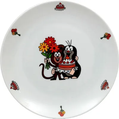 Produktbild von Thun 1794 Maulwurf und Kuchen, flacher Teller, 21 cm, Tschechisches Porzellan, Thun