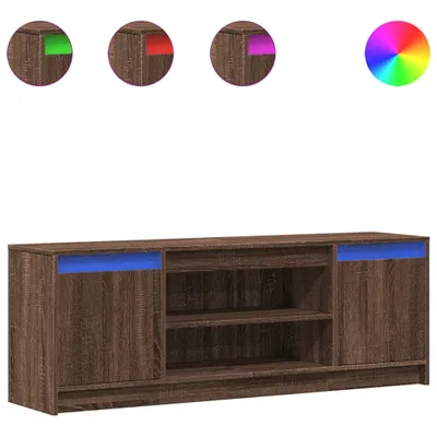 Produktbild von vidaXL TV-Schrank mit LED-Beleuchtung Braun Eichen-Optik 139,5x34x50cm