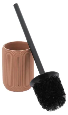 Image de TENDANCE | Brosse de toilettes - Brosse WC - rose - Accessoires de salle de bains - striée