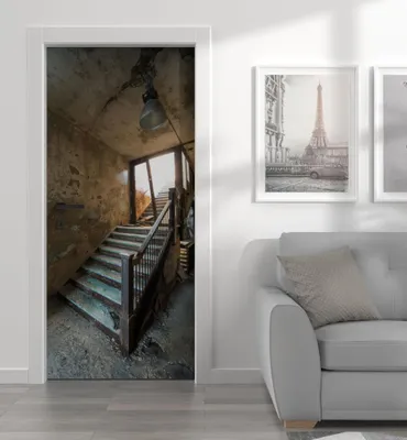 Produktbild von Türtapete Türposter Türfolie selbstklebend Alte Treppe Türaufkleber